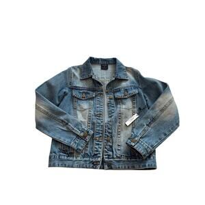 Le La Lo 6y Jean jacket MINI letters in pearl to match mommy nwt blue denim